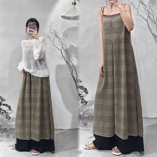 [預訂] Striped knit ops / olive