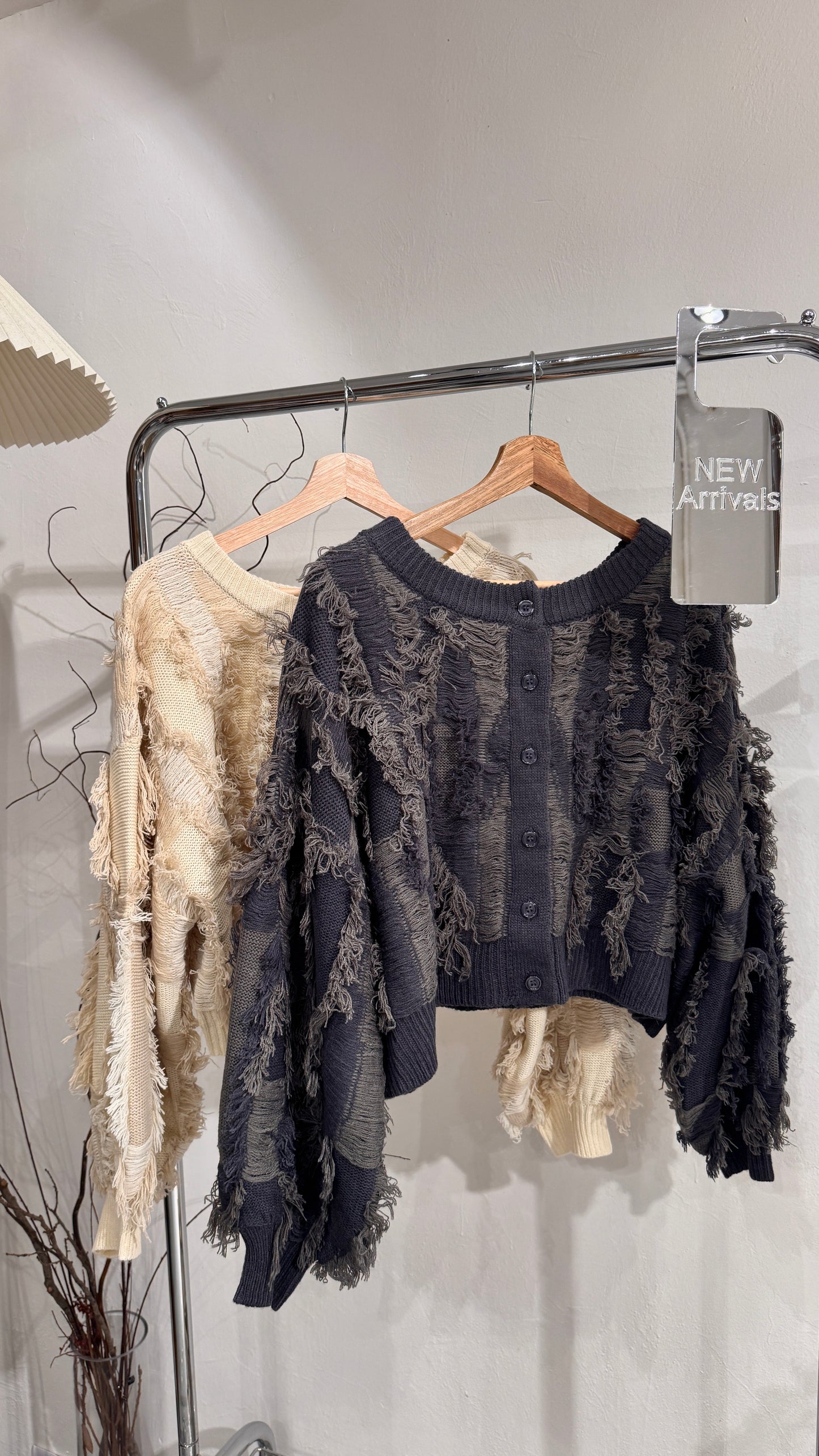 [直播92折適用!🛒] Fringed 2-ways outer/ ivory