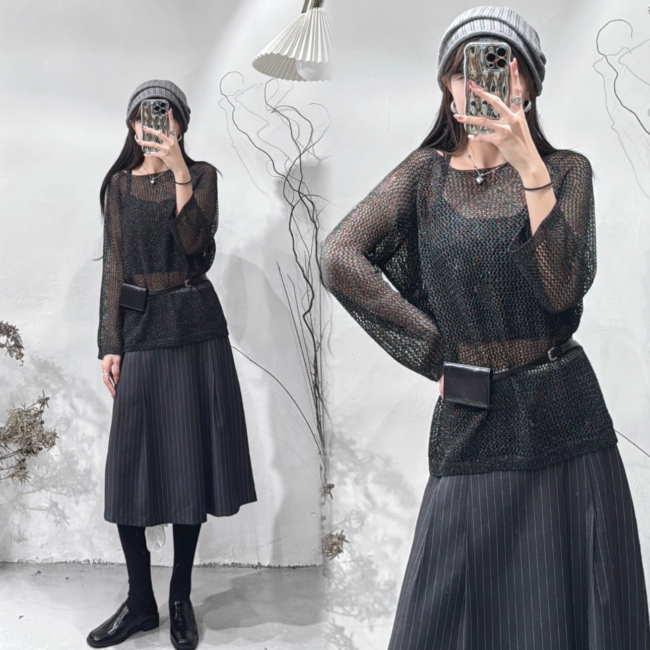 [直播92折適用!] bling bling long sleeve / black