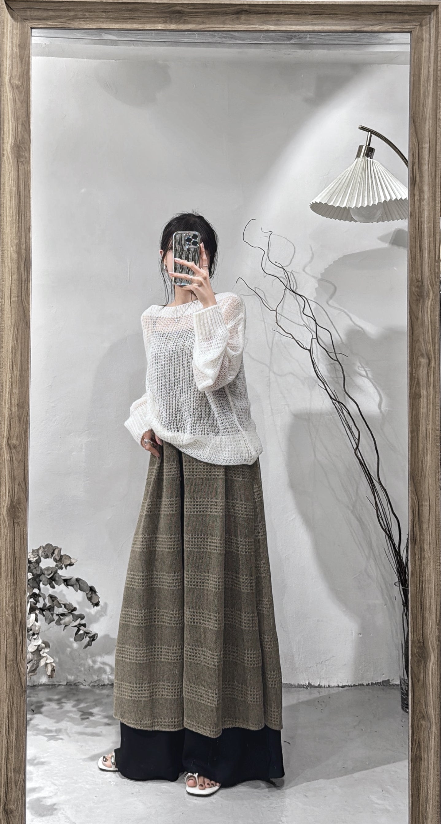 [預訂] Striped knit ops / olive