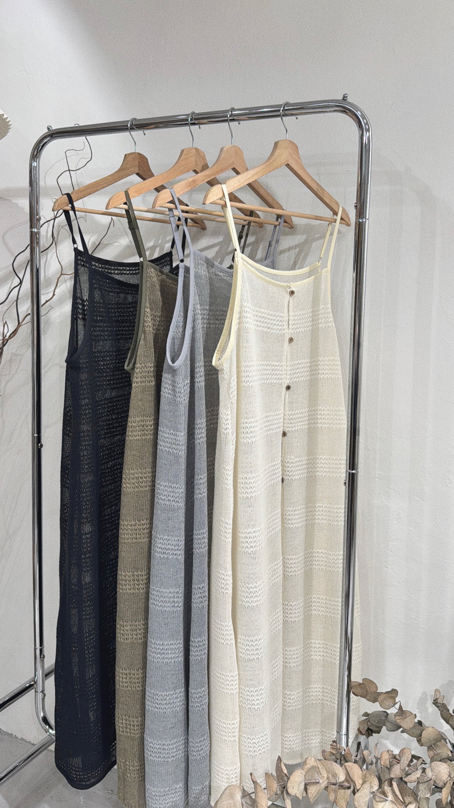 [預訂] Striped knit ops / grey