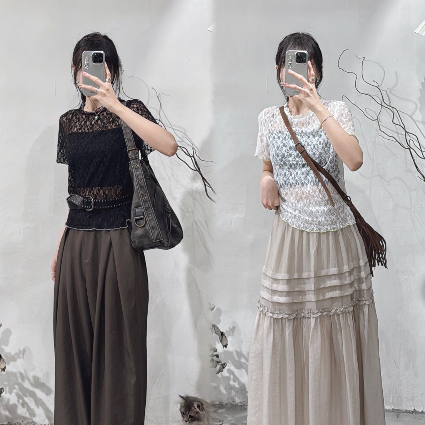 [ 預訂 ] Lace see through top/ 2 colors