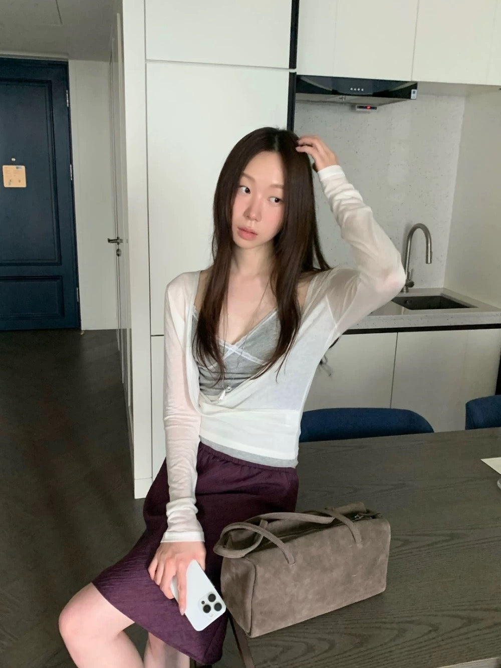 ［ 預訂 🐈‍⬛✨ ] [ 初秋必備！] sheer wrapped top • 6 colors